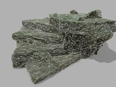 Stair rock Low-poly 3D model