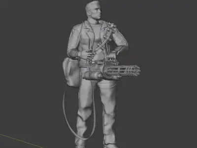 T 800 minigun pose 3D model