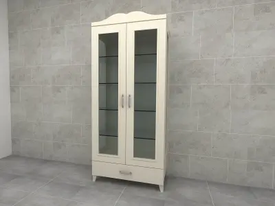 showcase cabinet with glass doors 3D model