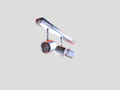 Modern Chrome Spotlight Low-poly 3D model
