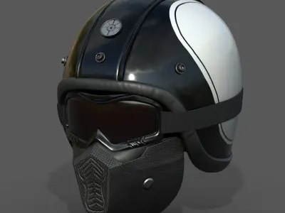 Helmet scifi military combat 3d futuristic technology  Low-poly 3D model