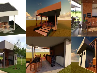 Quiosque  - kiosk 3D model