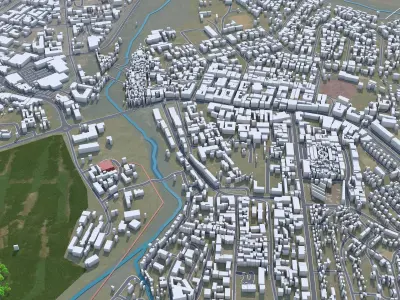 Lilongwe Malawi 20km Low-poly 3D model