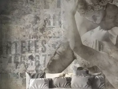 Classical Embrace Fresco Wallpaper Texture Texture