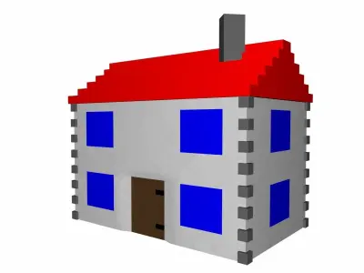 simple house Low-poly 3D model