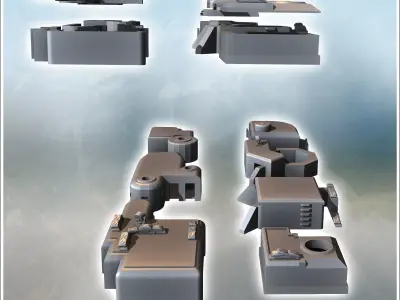 Set of seven military bunkers with different configurations 6 -  3D print model