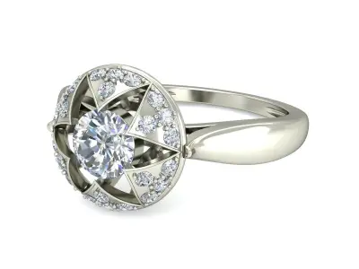Women Ring  Render 3dm STL OBJ FBX Details 3D print model 71