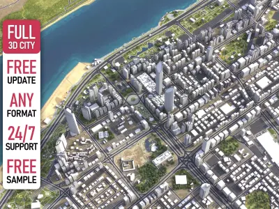 Abu Dhabi - 3D City Model Low-poly 3D model