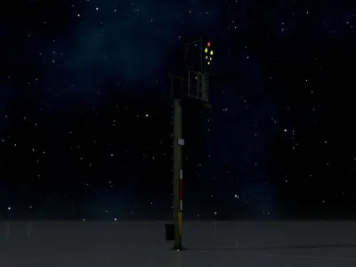 KS-Railway Signal Post 7000mm Version-1 Low-poly 3D model