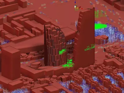 Iconic Glass Skyscraper with Floating Cloud Plaza 3D model