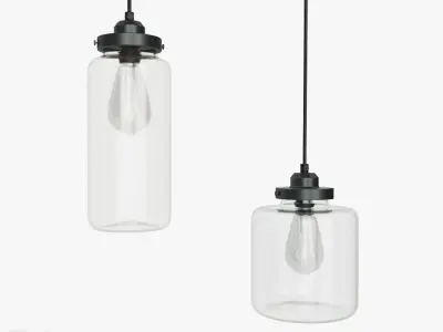 Glass Jar pendant light by West Elm 3D model