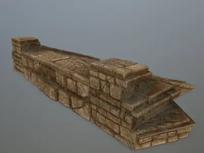 stair brick chimney Low-poly 3D model