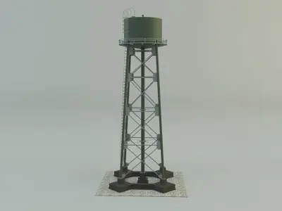 high tower water tank 3D model