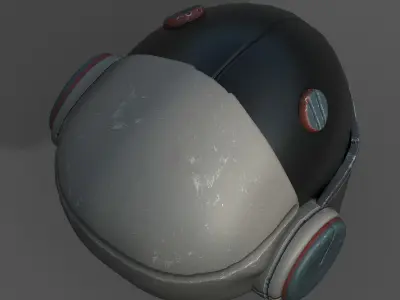 Helmet scifi fantasy PBR textures low poly  Low-poly 3D model