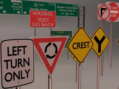 36 street sign Package 3D model