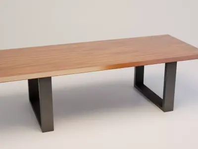 Wooden Walnut Designer Coffee Table Low-poly 3D model