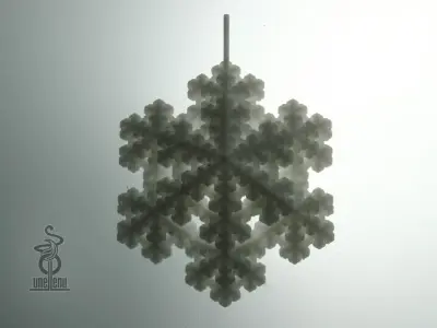 Snowflake fractal pendant 3D print model