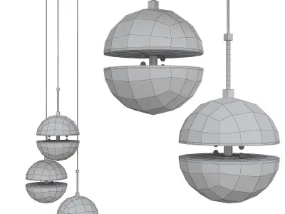 HANGING LAMP SPIRIDON TRIPLE 3d model Low-poly 3D model
