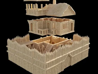 Fortified Forest House Tabletop Terrain 28 MM 3D print model