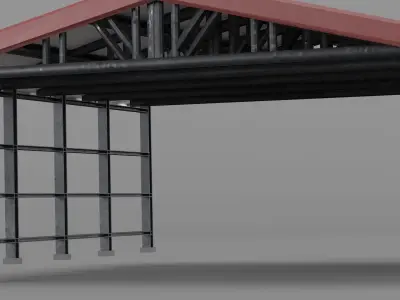 Industrial canopy roof 3D model