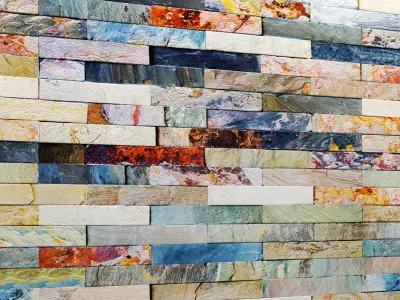 Stone wall slate 3D model