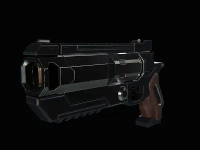SciFi Pistol Low-poly 3D model