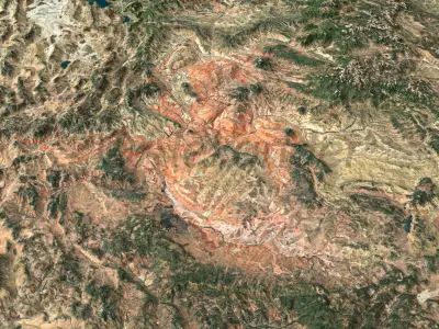  USA sat and topo with Alaska, Hawai detailed relief PBR map environment 