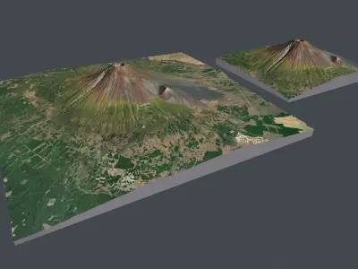 Mountain landscape stratovolcano Fujiyama 3776m  Honshu Japan  3D model