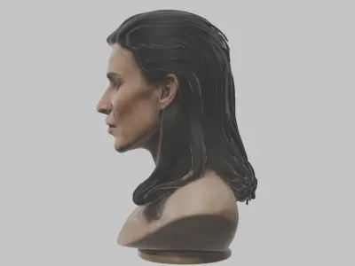 The Substance Demi Moore Head Bust Low-poly 3D model