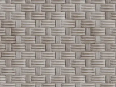 White Painted Woven Reed Architectural Panels PBR Texture