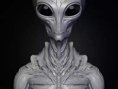 Realistic Alien 9 Sculpt 3D model
