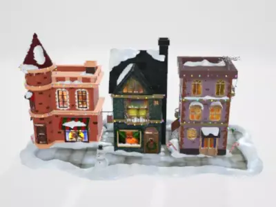 snowy village Free 3D model