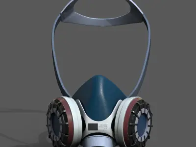Gas mask respirator military combat 3d model low poly  Low-poly 3D model