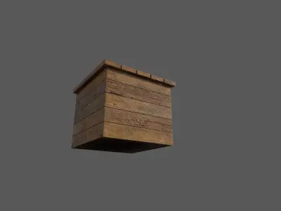 Wooden Box Low-poly 3D model Low-poly 3D model