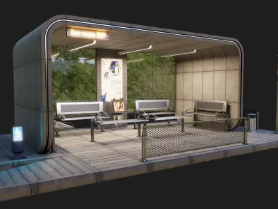 Bus stop 1 3D model