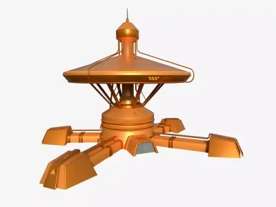 SciFi Facility C04 Orange - Sci Fi Exterior Design Low-poly 3D model