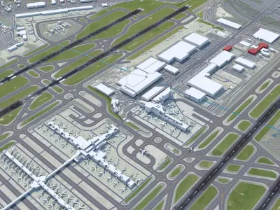 Atlanta Airport 12km Low-poly 3D model