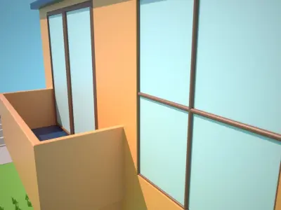 Cartoon Style House Low-poly 3D model