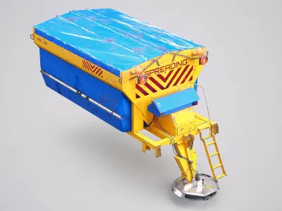  Rusted Road Salt Spreader Model - Winter Snow Removal Equipment for Trucks 