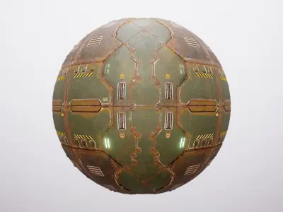 PBR Sci-Fi Spaceship Texture 64 Low-poly 3D model