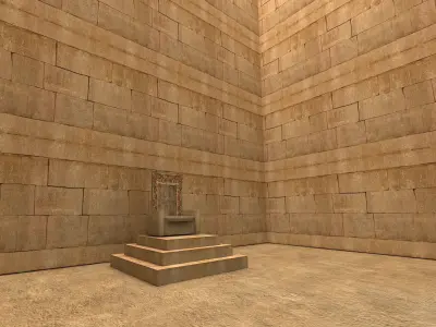 Tample - Low poly egyptian temple Low-poly 3D model