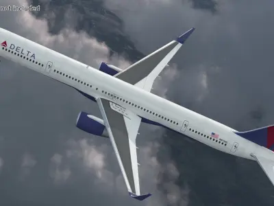  Delta Airlines Boeing 757-300 with Cabin and Doors Rigged 