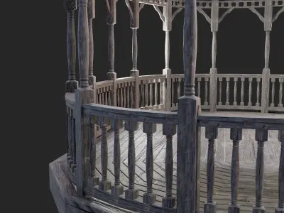 PBR Wooden Pergola 3D model
