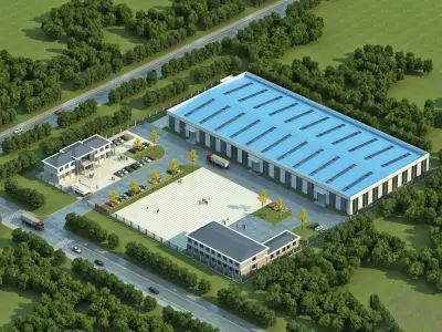 Modern Industrial Facility 3D model