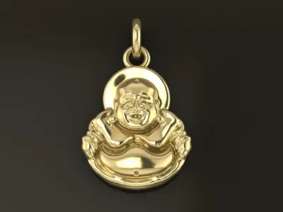 Happy Buddha Pendant 17mm Length  Mid Size 3D print model