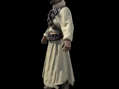 Tusken Raider Game ready model Low-poly 3D model