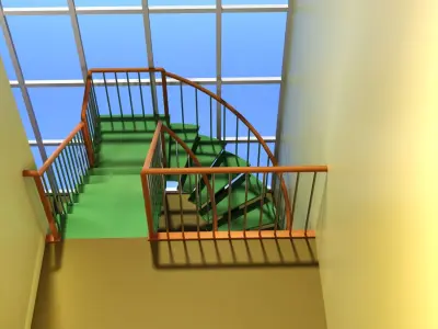 Ladder spiral staircase 3D model