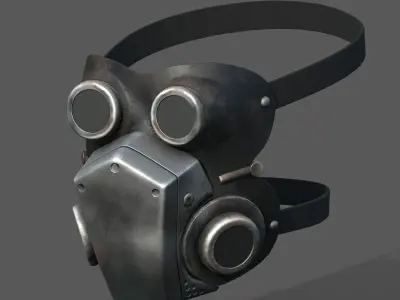 Helmet mask protection futuristic technology fantasy  Low-poly 3D model