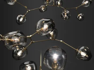 Branching bubble 8 lamps 3D model