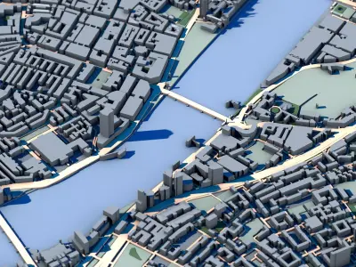 Part of London 3D Model Central London Skyline 3D model